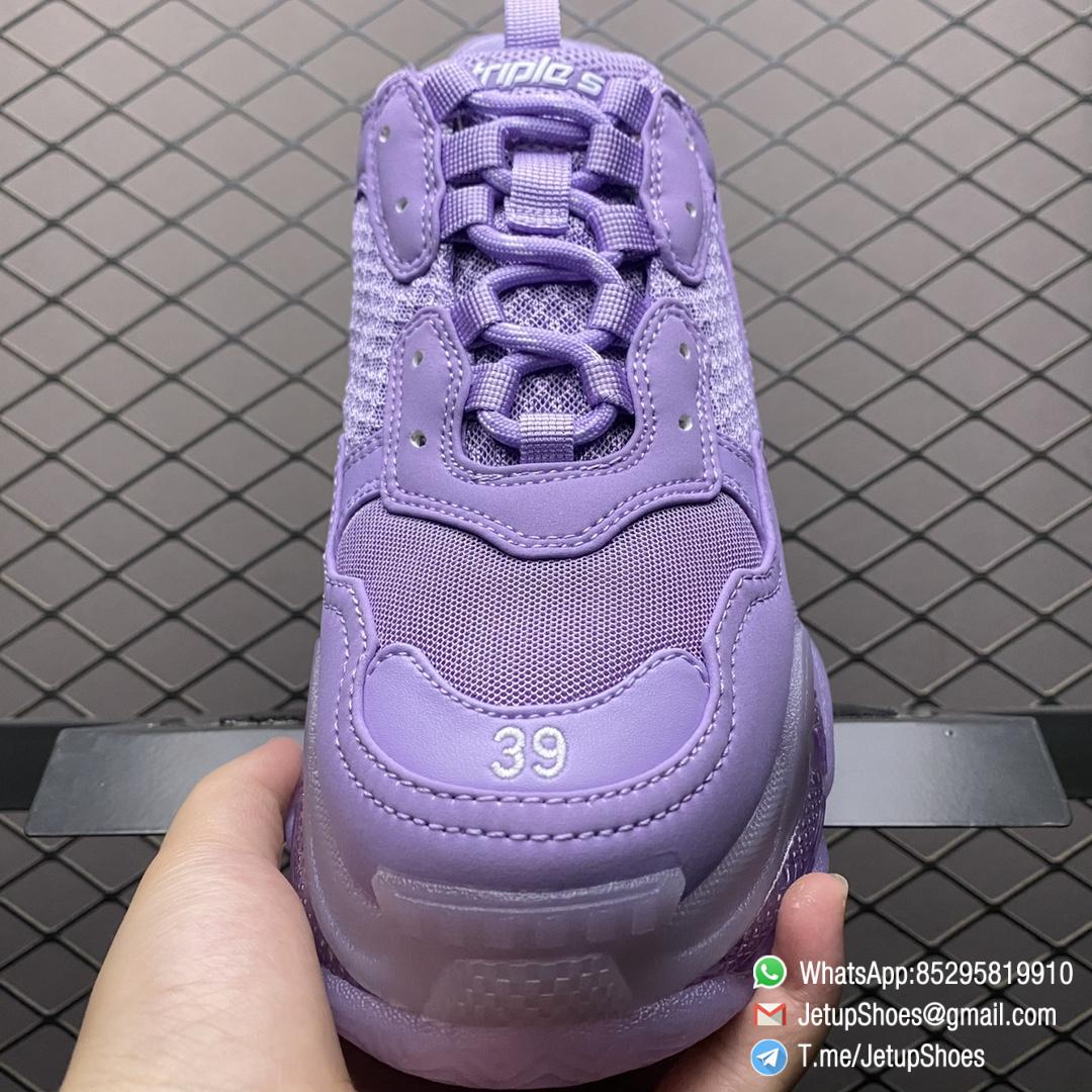 Best Replica Balenciaga Triple S Sneaker Clear Sole Light Lilac All Nylon Purple Upper Nitrogen Crystal Outsole SKU 544351 W2GA1 5890 Top Luxury Sneakers Store 06