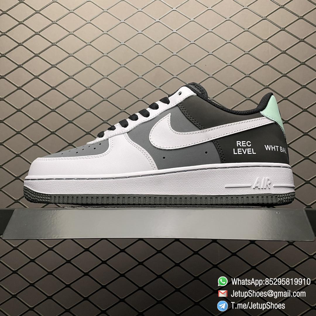 Best Replica Sneakers Nike Air Force 1 07 Camcorder Black White Grey Colorway REC LEVEL WHT BAL SHUTTER SPEED PROGRAM SKU GD5060 755 01