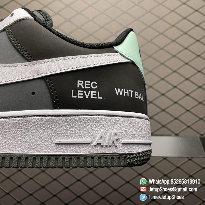 Best Replica Sneakers Nike Air Force 1 07 Camcorder Black White Grey Colorway REC LEVEL WHT BAL SHUTTER SPEED PROGRAM SKU GD5060 755 04