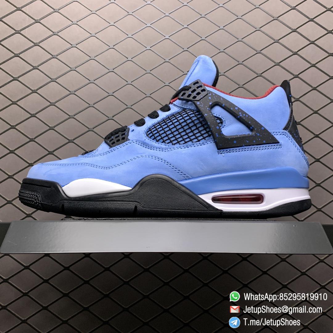 Best Replica Travis Scott x Air Jordan 4 Retro Cactus Jack University Blue Varsity Red Insole Upper Black Lace Light Blue Speckle Pattern Cactus Jack Branding SKU 308497 406 01 Best Replica Travis Scott x Air Jordan 4 Retro Cactus Jack University Blue Varsity Red Insole Upper Black Lace Light Blue Speckle Pattern Cactus Jack Branding SKU 308497 406 01