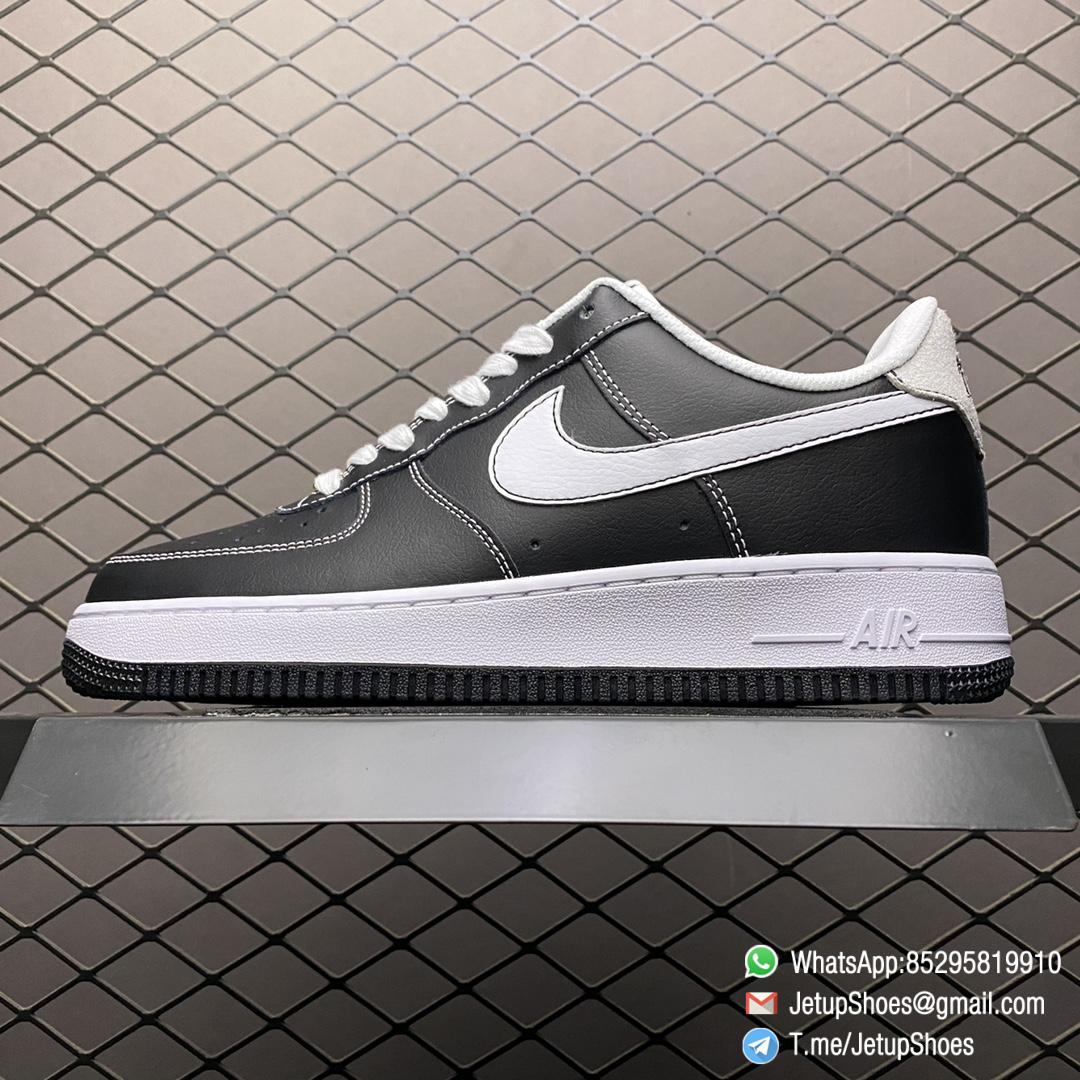 RepSneakers Nike Air Force 1 S50 GS Black White Black Leather Upper White Nike Wing Logo White Lace SKU DB1560 001 Best Quality Sneakers Store 01