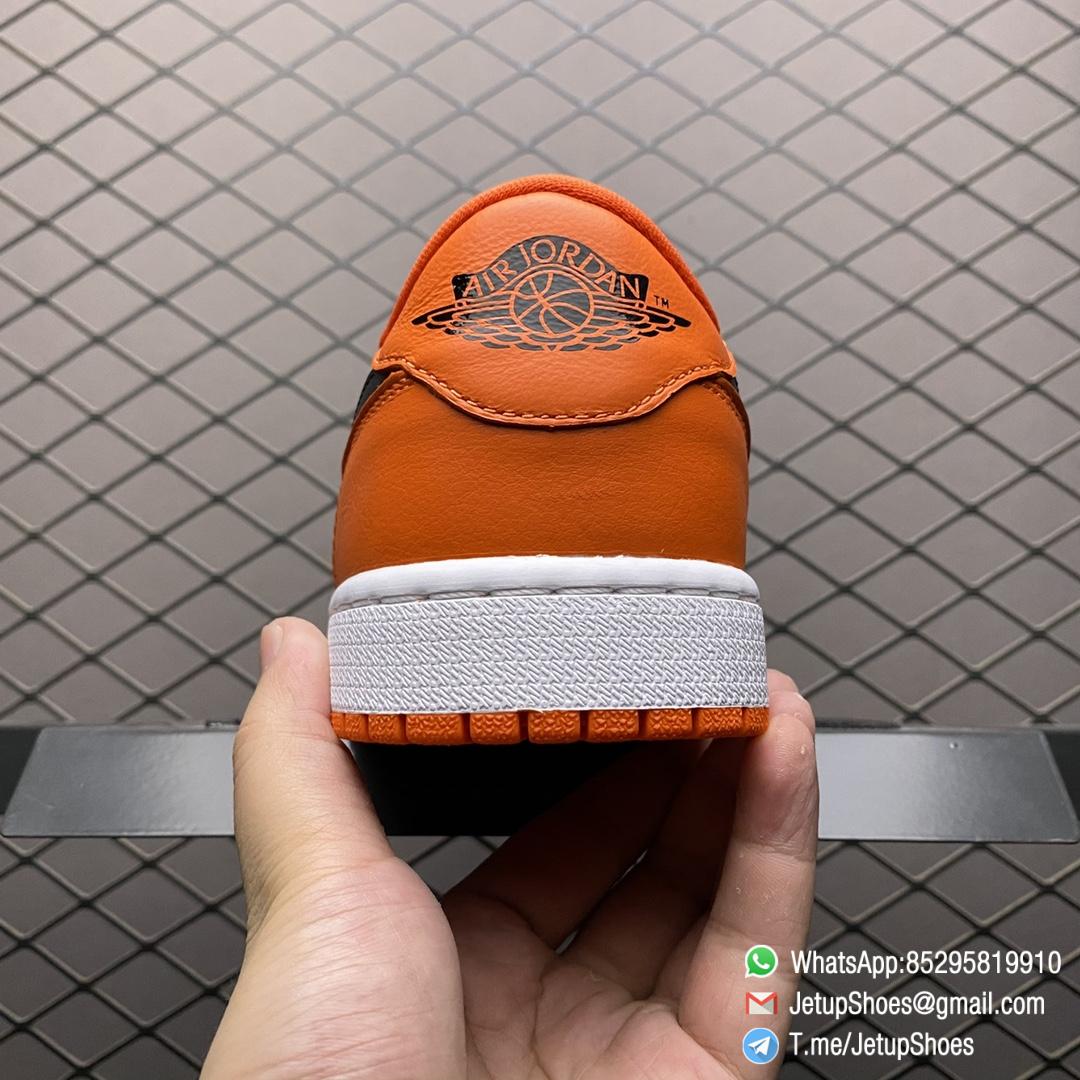 Replica Sneakers Air Jordan 1 Low OG Starfish White Base Leather Upper Orange Overlays Black Hits Swoosh Laces and Jordan Wings Logo SKU CZ0790 801 Top RepSneakers 02