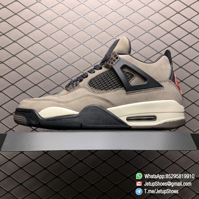 Replica Sneakers Travis Scott Olive x Air Jordan 4 Retro TS4 AJ4 Brown Suede Upper Cactus Jack Logo Right Heel Friends Family Limited Edition SKU AJ4 882335 01