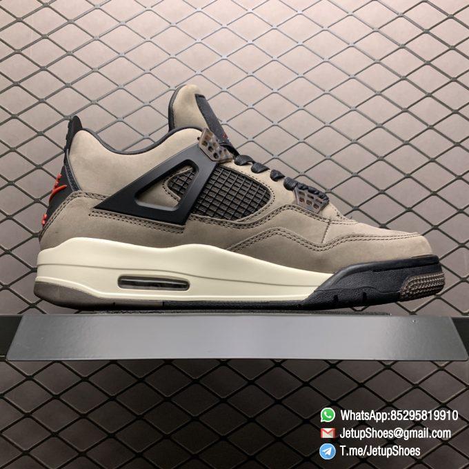 Replica Sneakers Travis Scott Olive x Air Jordan 4 Retro TS4 AJ4 Brown Suede Upper Cactus Jack Logo Right Heel Friends Family Limited Edition SKU AJ4 882335 02