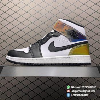 Top Quality Replica Air Jordan 1 Mid SE Heat Reactive Color Change Cultural Basketball Sneakers White Leather Upper Black Overlays SKU DM7802 100 01
