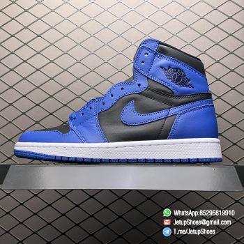 Top Replica Air Jordan 1 Retro High OG Dark Marina Blue Black Blue Two tone Color Leather Upper Dark Blue Overlays Blue Swoosh Black Jordan Wing Logo SKU 555088 404 01
