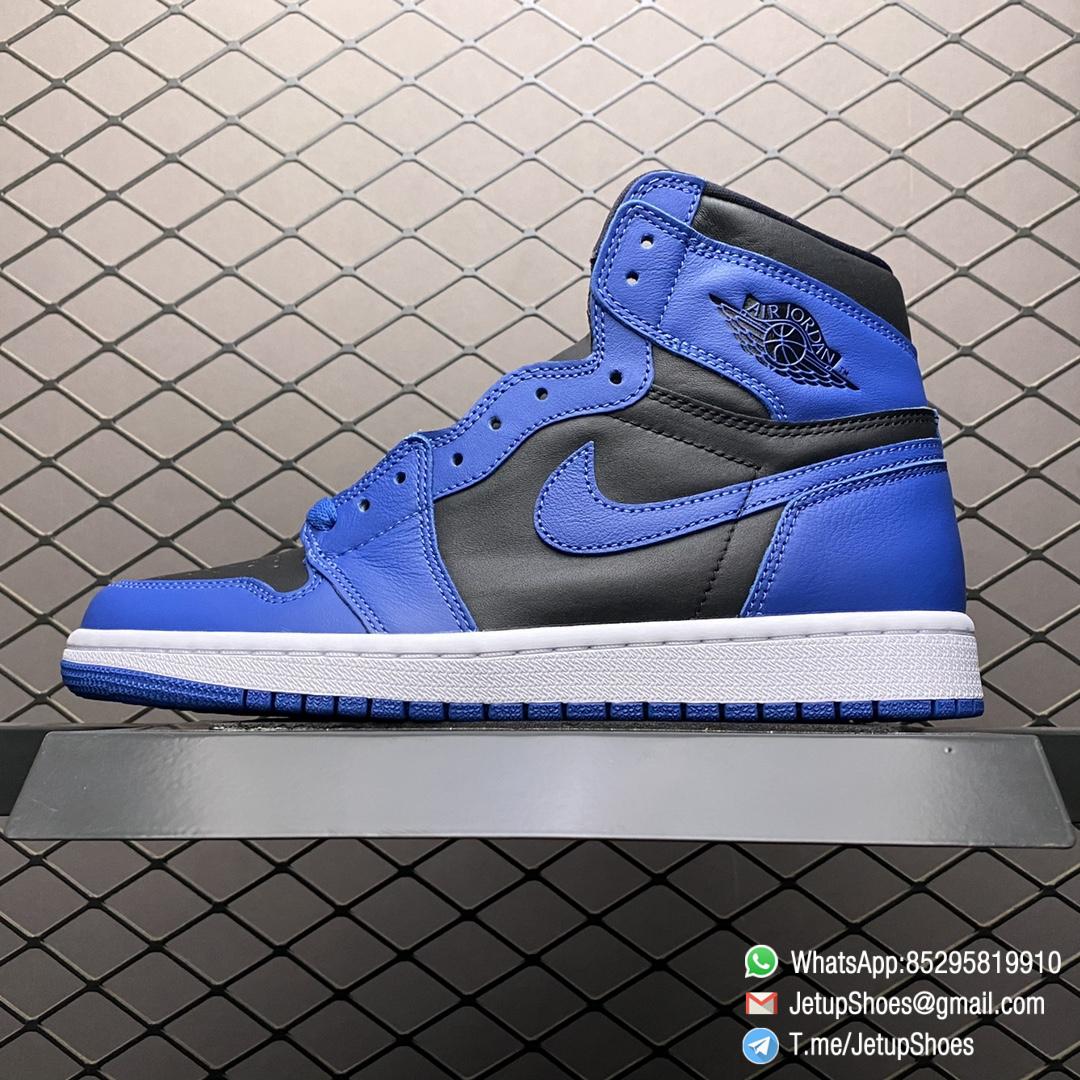 Top Replica Air Jordan 1 Retro High Og Dark Marina Blue Black Blue Two Tone Color Leather Upper Dark Blue Overlays Blue Swoosh Black Jordan Wing Logo Sku 5550 404 The Quality