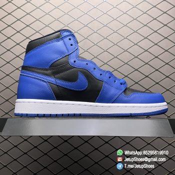 Top Replica Air Jordan 1 Retro High OG Dark Marina Blue Black Blue Two tone Color Leather Upper Dark Blue Overlays Blue Swoosh Black Jordan Wing Logo SKU 555088 404 02