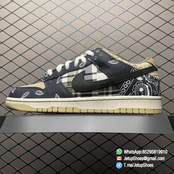 Top Replica Nike Dunk SB Travis Scott x Dunk Low Premium QS SB Cactus Jack Patchwork Motif Upper Paisley Overlays Cactus Jack Tongue Tags Black Pink Swooshes SKU CT5053 001 01