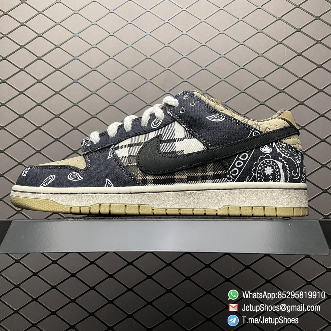 Top Replica Nike Dunk SB Travis Scott x Dunk Low Premium QS SB Cactus Jack Patchwork Motif Upper Paisley Overlays Cactus Jack Tongue Tags Black Pink Swooshes SKU CT5053 001 01