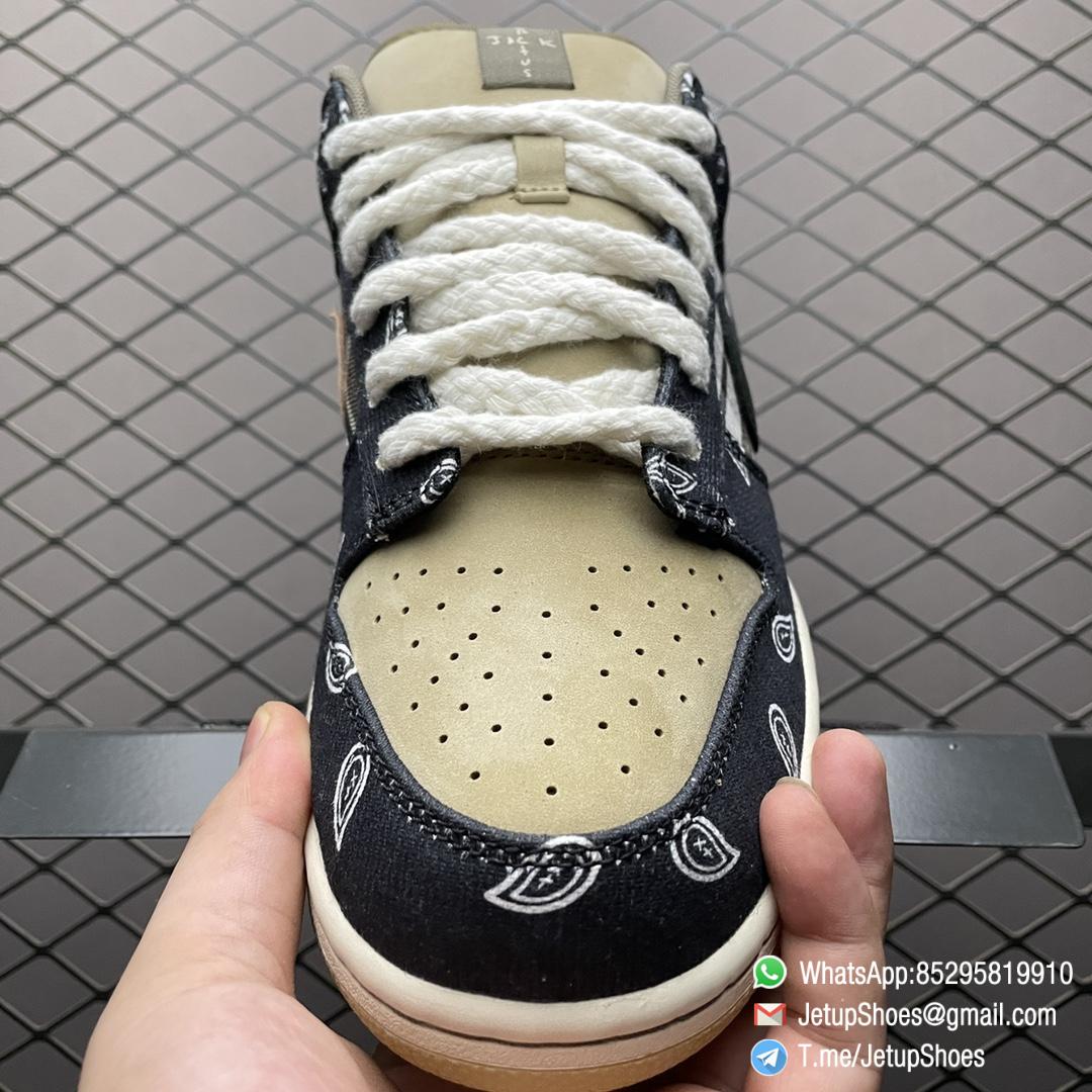 Top Replica Nike Dunk SB Travis Scott x Dunk Low Premium QS SB Cactus Jack Patchwork Motif Upper Paisley Overlays Cactus Jack Tongue Tags Black Pink Swooshes SKU CT5053 001 05