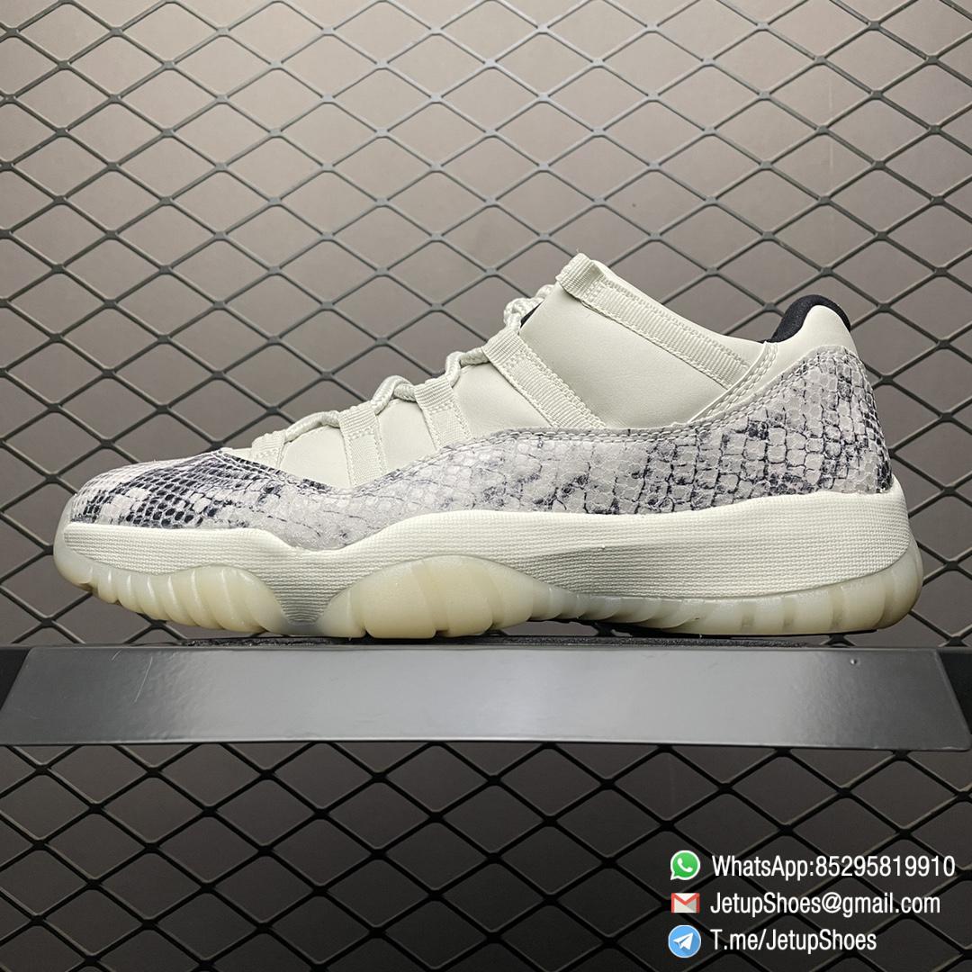 Best Replica Air Jordan 11 Retro Low Light Bone Snakeskin Sneakers SKU CD6846 002 Top Quality SNKRS 01