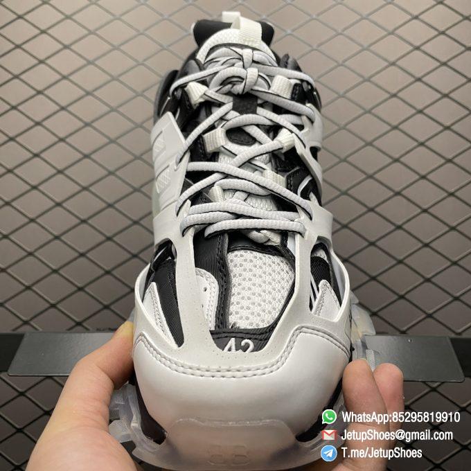 RepSneakers Balenciaga Track Sneaker Clear Sole White Black SKU 647742 W3BZ2 9010 Highest RepSnkrs 05