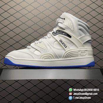 Repsneakers Womens Gucci Basket High Sneaker White Blue SKU 661301 2SHA0 9014 Top Quality RepSnkrs 01