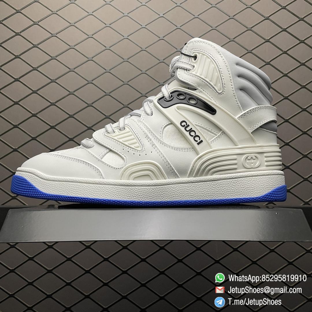 Repsneakers Womens Gucci Basket High Sneaker White Blue SKU 661301 2SHA0 9014 Top Quality RepSnkrs 01