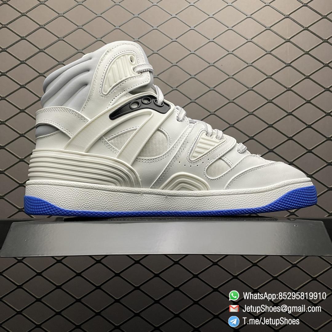 Repsneakers Womens Gucci Basket High Sneaker White Blue SKU 661301 2SHA0 9014 Top Quality RepSnkrs 02