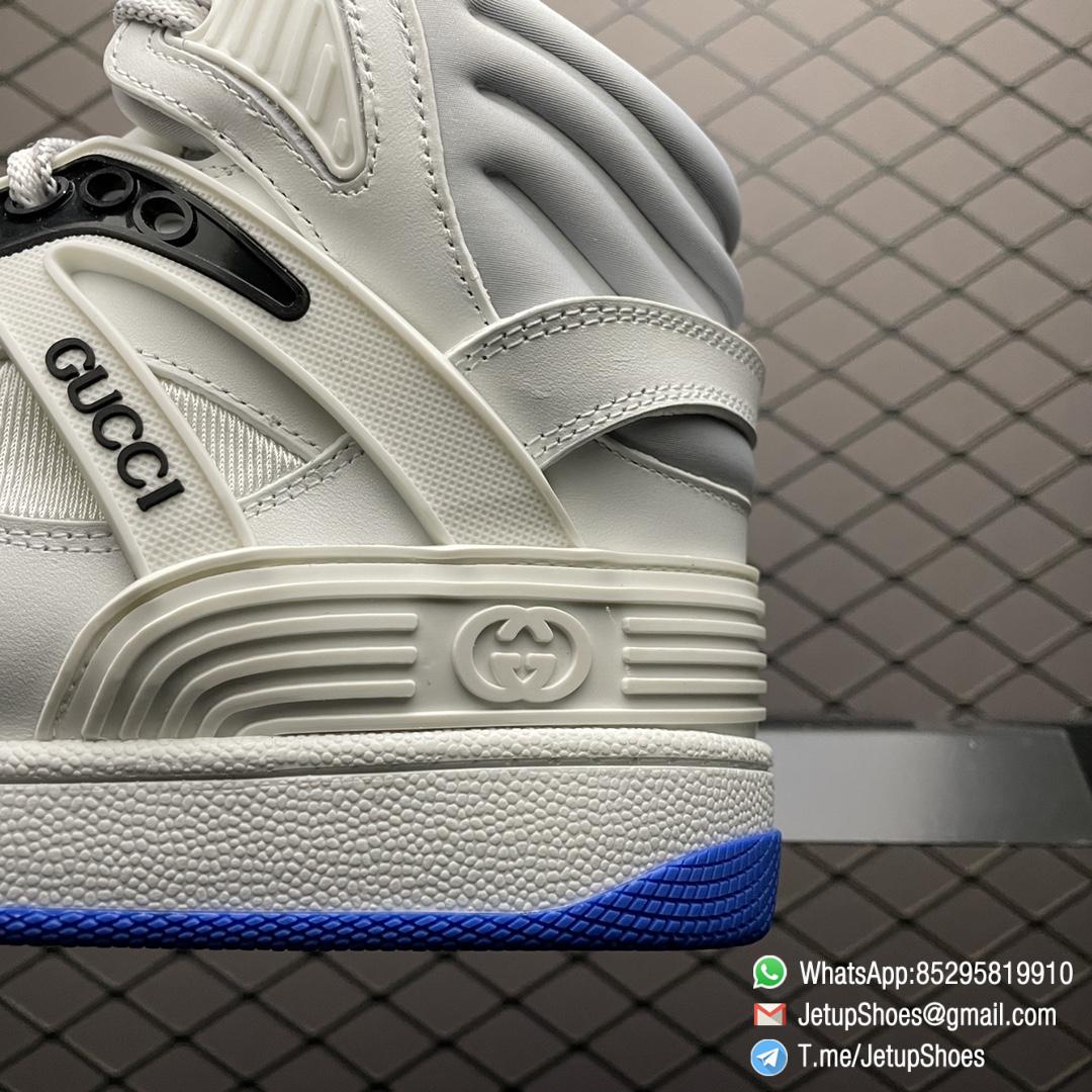 Repsneakers Womens Gucci Basket High Sneaker White Blue SKU 661301 2SHA0 9014 Top Quality RepSnkrs 04