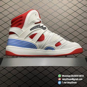 Repsneakers Womens Gucci Basket High White Red Sneakers SKU 665669 2SHA0 9070 Best Rep Shoes 02