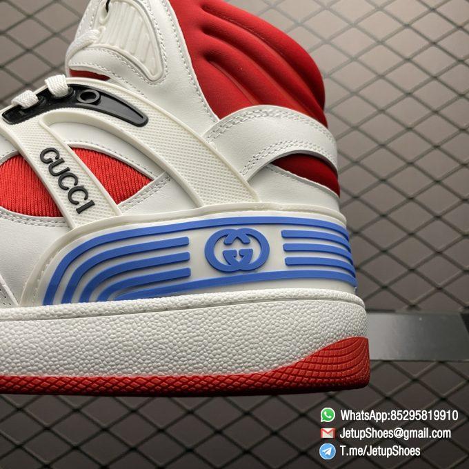 Repsneakers Womens Gucci Basket High White Red Sneakers SKU 665669 2SHA0 9070 Best Rep Shoes 04