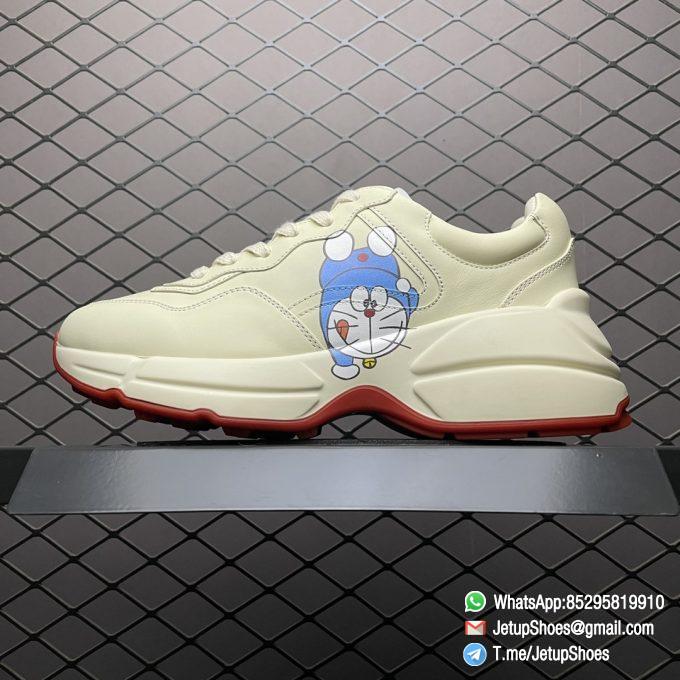 Repsneakers Womens Gucci x Doraemon Rhyton Leather Sneakers Style 655037 DRW00 9522 Top Quality Replica Shoes 01
