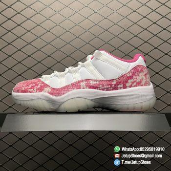 Top RepSneakers Womens Air Jordan 11 Retro Low Pink Snakeskin Sneakers SKU AH7860 106 The Highese Quality Snkrs 01