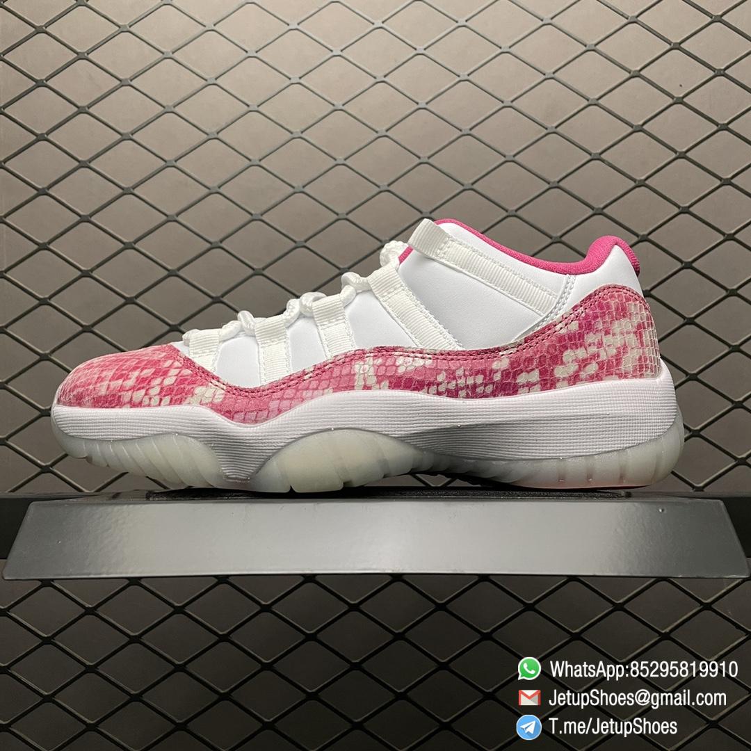 Top RepSneakers Womens Air Jordan 11 Retro Low Pink Snakeskin Sneakers SKU AH7860 106 The Highese Quality Snkrs 01