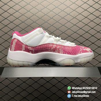 Top RepSneakers Womens Air Jordan 11 Retro Low Pink Snakeskin Sneakers SKU AH7860 106 The Highese Quality Snkrs 02