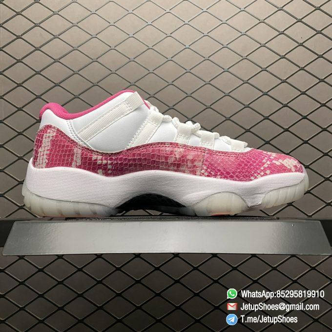 Top RepSneakers Womens Air Jordan 11 Retro Low Pink Snakeskin Sneakers SKU AH7860 106 The Highese Quality Snkrs 02
