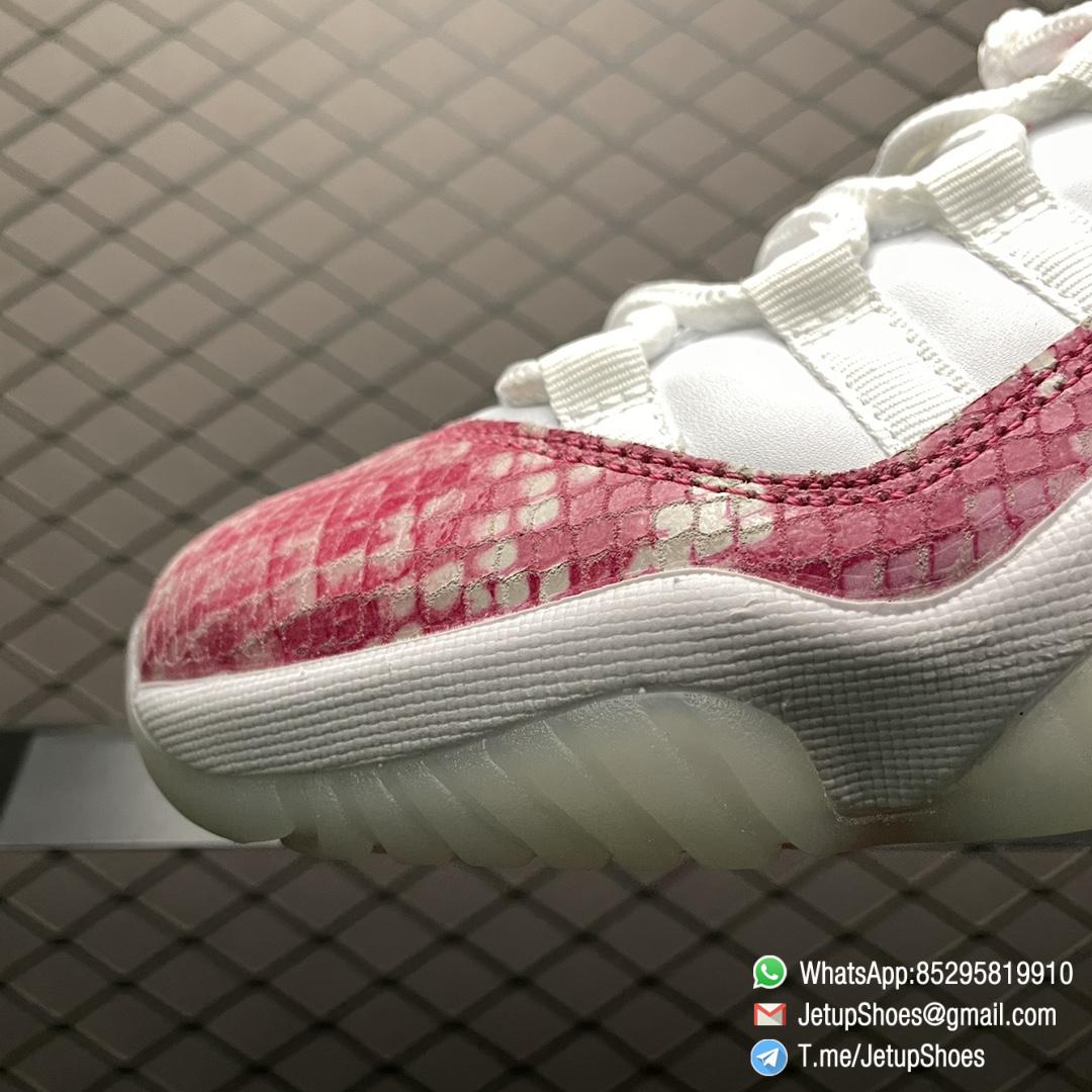 Top RepSneakers Womens Air Jordan 11 Retro Low Pink Snakeskin Sneakers SKU AH7860 106 The Highese Quality Snkrs 03