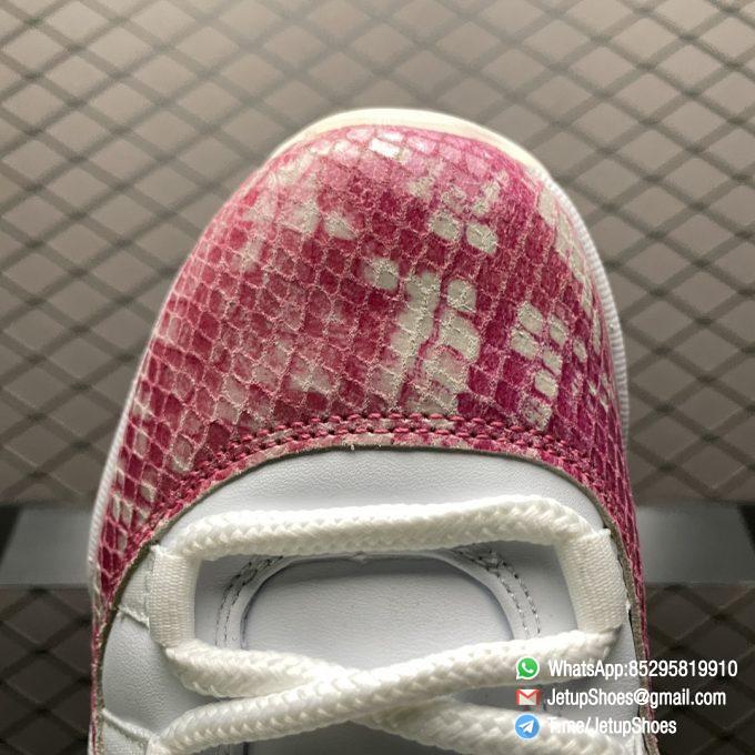 Top RepSneakers Womens Air Jordan 11 Retro Low Pink Snakeskin Sneakers SKU AH7860 106 The Highese Quality Snkrs 08