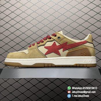 RepSneakers 2021 BAPE Sneakers Sk8 Sta Low Wheat Red SKU 1G70191030 Top Quality Rep Bape Sk8 Sta To Nigo 01