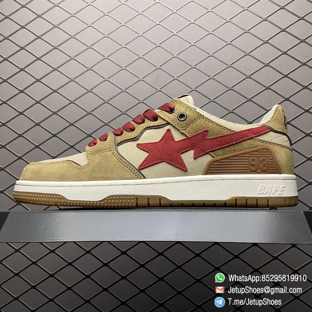 RepSneakers 2021 BAPE Sneakers Sk8 Sta Low Wheat Red SKU 1G70191030 Top Quality Rep Bape Sk8 Sta To Nigo 01