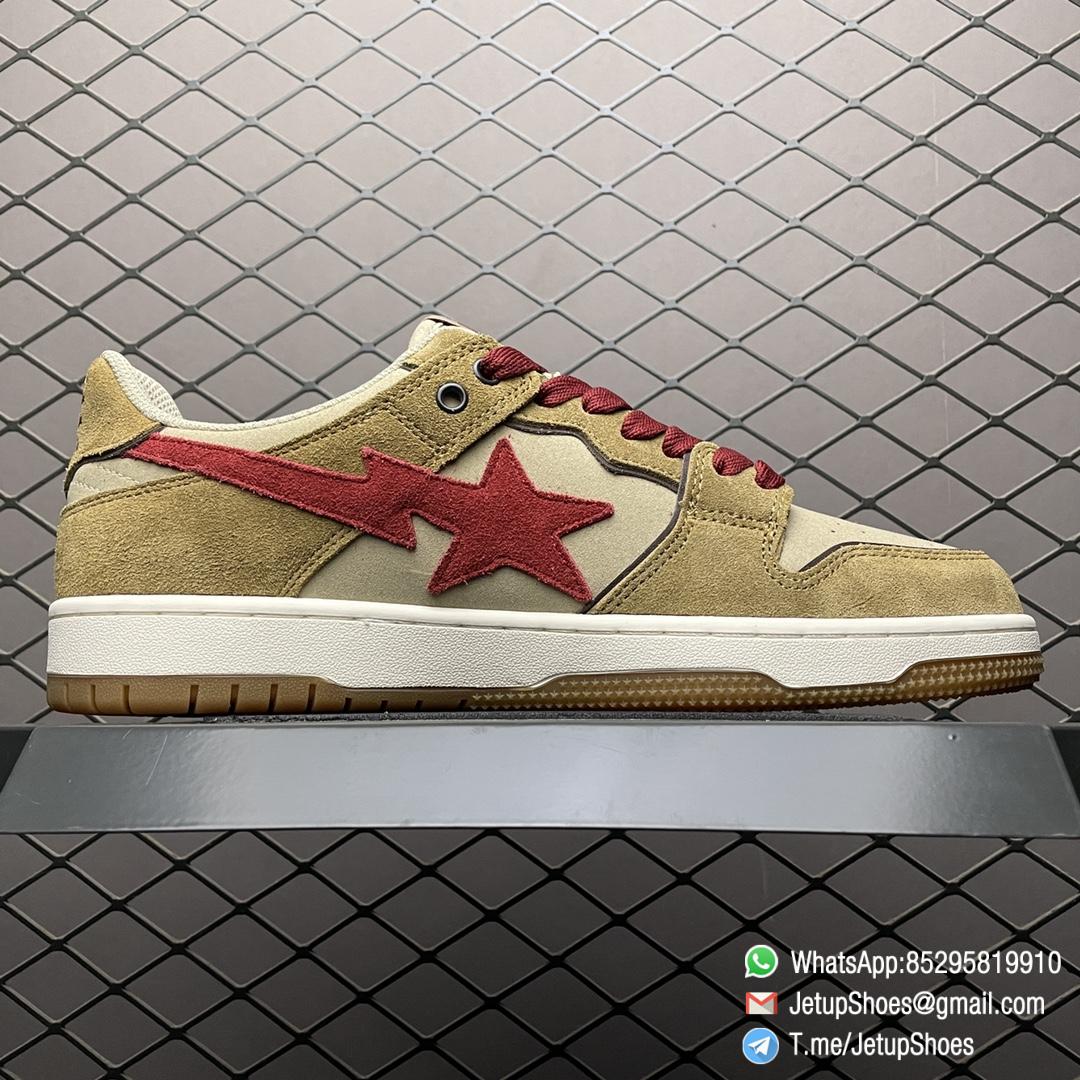 RepSneakers 2021 BAPE Sneakers Sk8 Sta Low Wheat Red SKU 1G70191030 Top Quality Rep Bape Sk8 Sta To Nigo 02