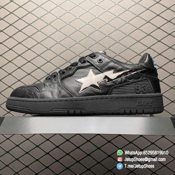 Best Quality Replica Bape Sk8 Sta Low Black Skateboarding Sneakers SKU 1H80191012 BLK 1