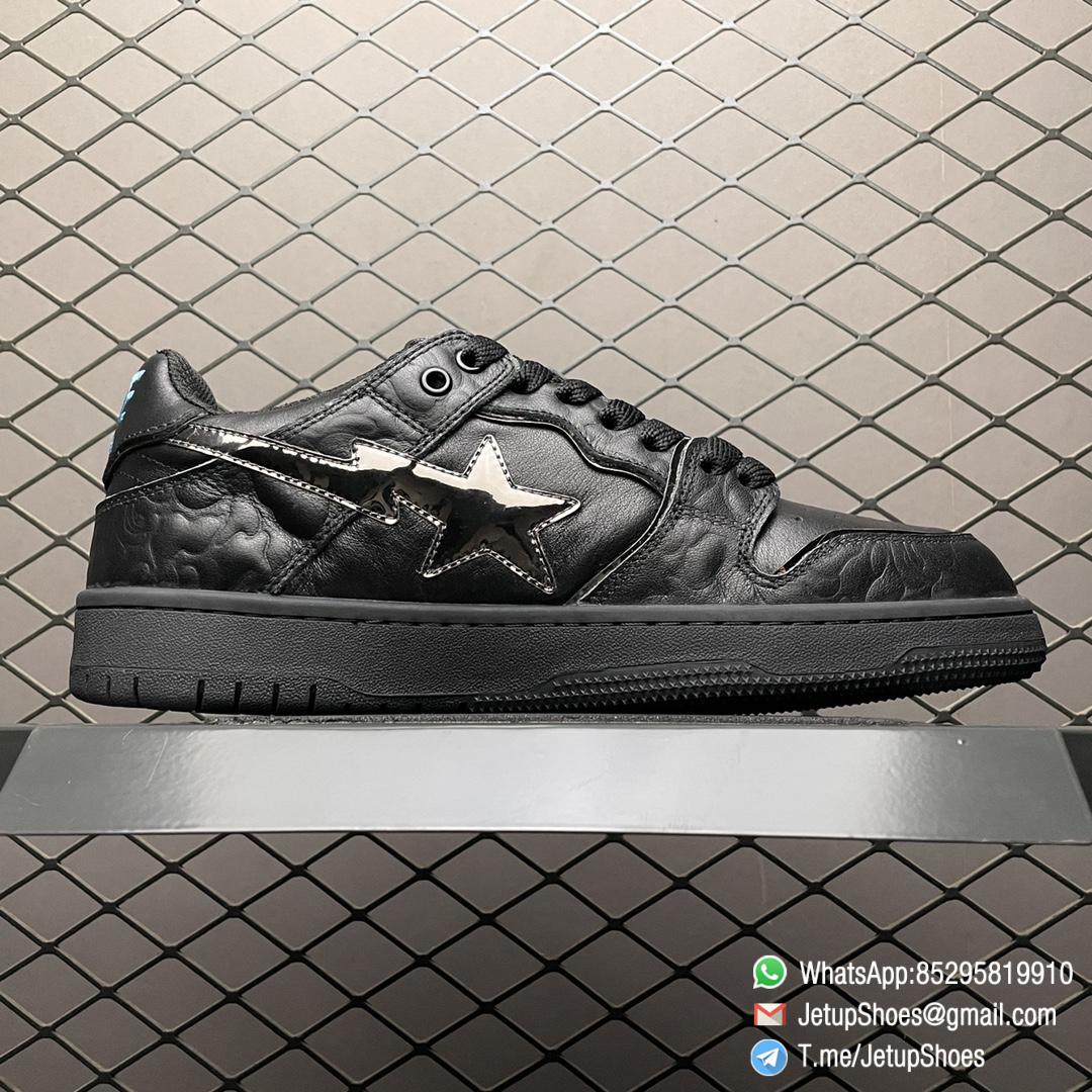 Best Quality Replica Bape Sk8 Sta Low Black Skateboarding Sneakers SKU 1H80191012 BLK 2