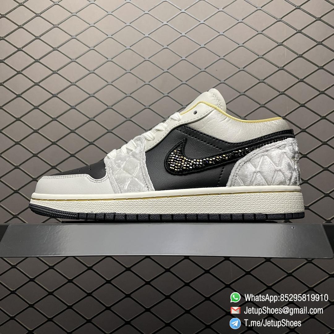 Best Replica Air Jordan 1 Low SE Beaded Swoosh SKU DV1762 001 1