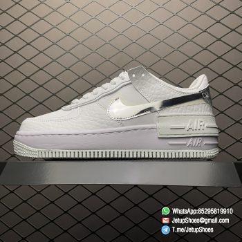 Best Replica Nike Wmns Air Force 1 Shadow White Metallic Silver SKU DQ8237 100 RepSNKRS 01