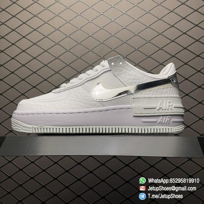 Best Replica Nike Wmns Air Force 1 Shadow White Metallic Silver SKU DQ8237 100 RepSNKRS 01