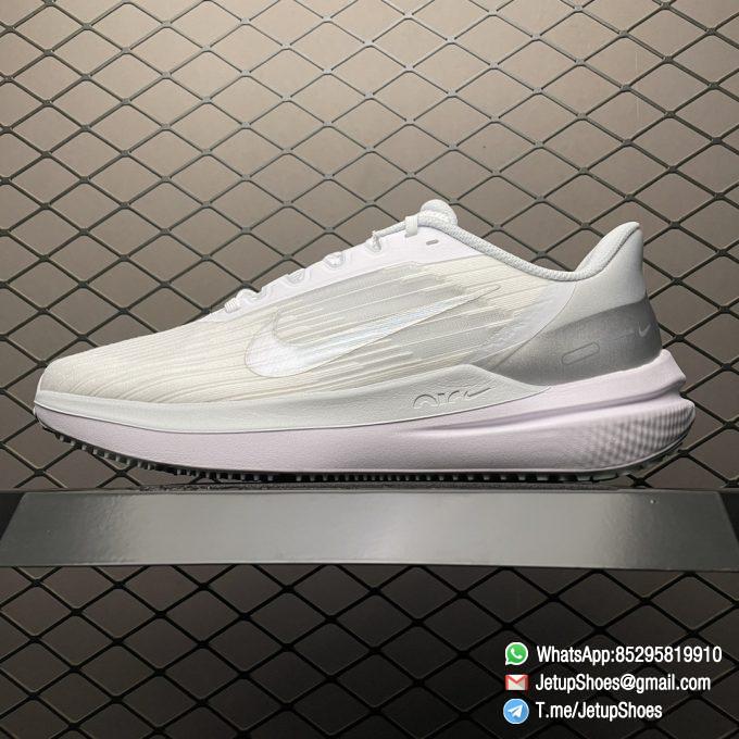 RepSneakers Nike Zoom Air Winflo 9 Running Shoes White Metallic Silver SKU DD8686 100 1
