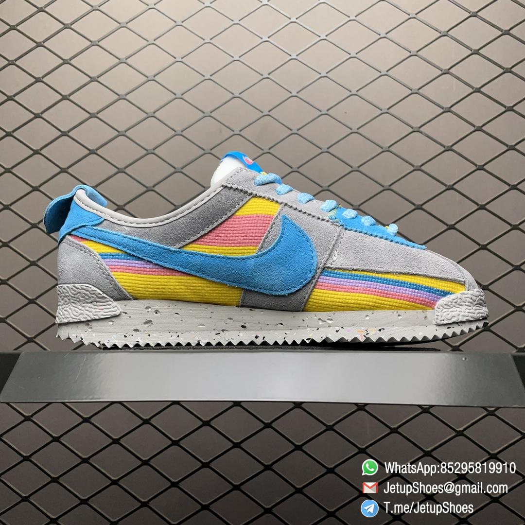 RepSneakers Union x Nike Cortez 50th Anniversary Running Shoes Grey Blue Yellow SKU DR1413 002 2