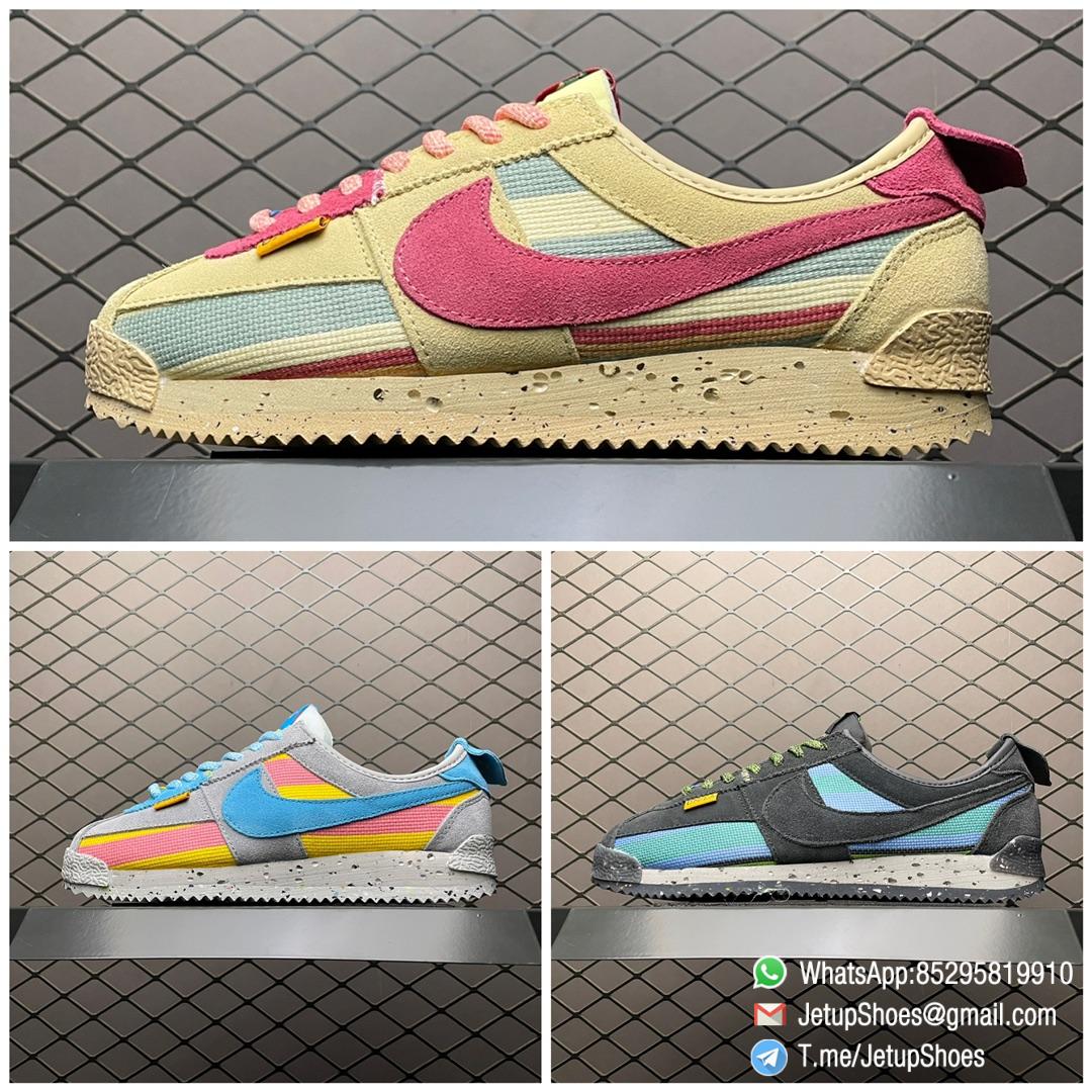 RepSneakers Union x Nike Cortez 50th Anniversary Running Shoes Grey Blue Yellow SKU DR1413 002 9