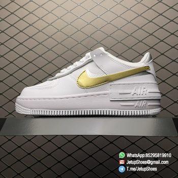 RepSneakers Wmns Air Force 1 Shadow White Metallic Gold SKU DM3064 100 01