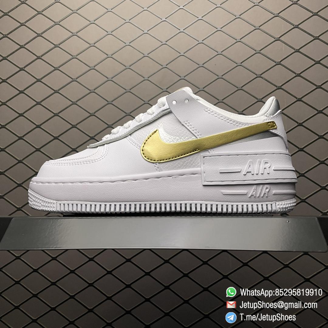 RepSneakers Wmns Air Force 1 Shadow White Metallic Gold SKU DM3064 100 01