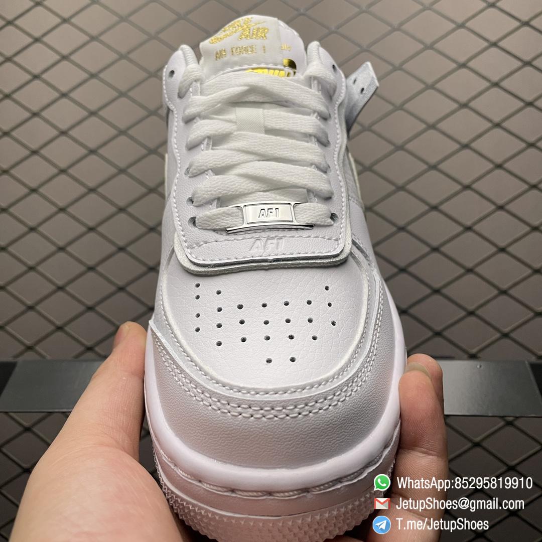RepSneakers Wmns Air Force 1 Shadow White Metallic Gold SKU DM3064 100 03
