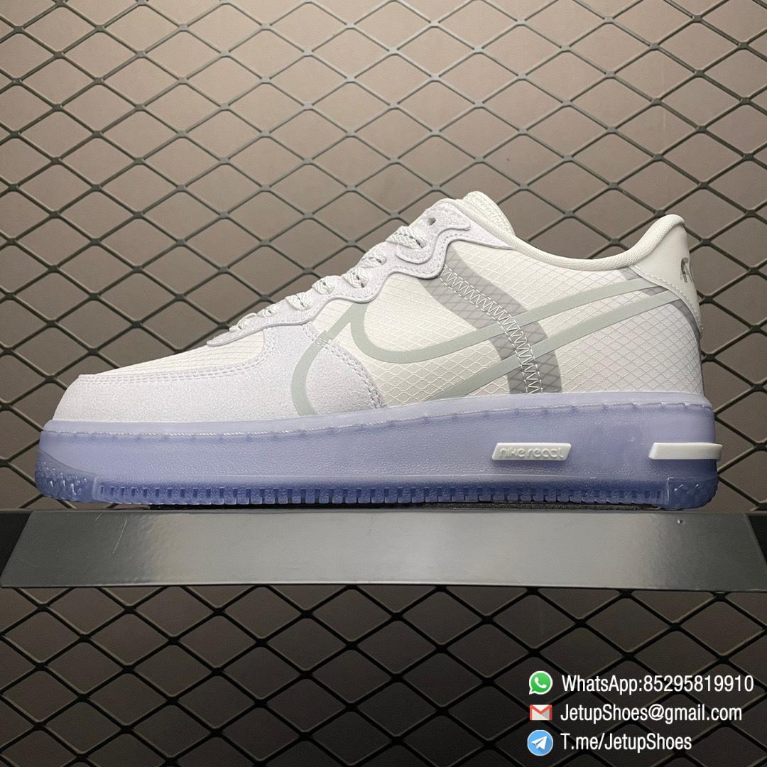 Top Quality Clone Air Force 1 React QS White Ice SKU CQ8879 100 RepSneakers 1