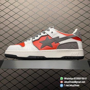 Top Replica Bape Sk8 Sta White Red Skateboarding Shoes SKU 1H80191017 RED 1