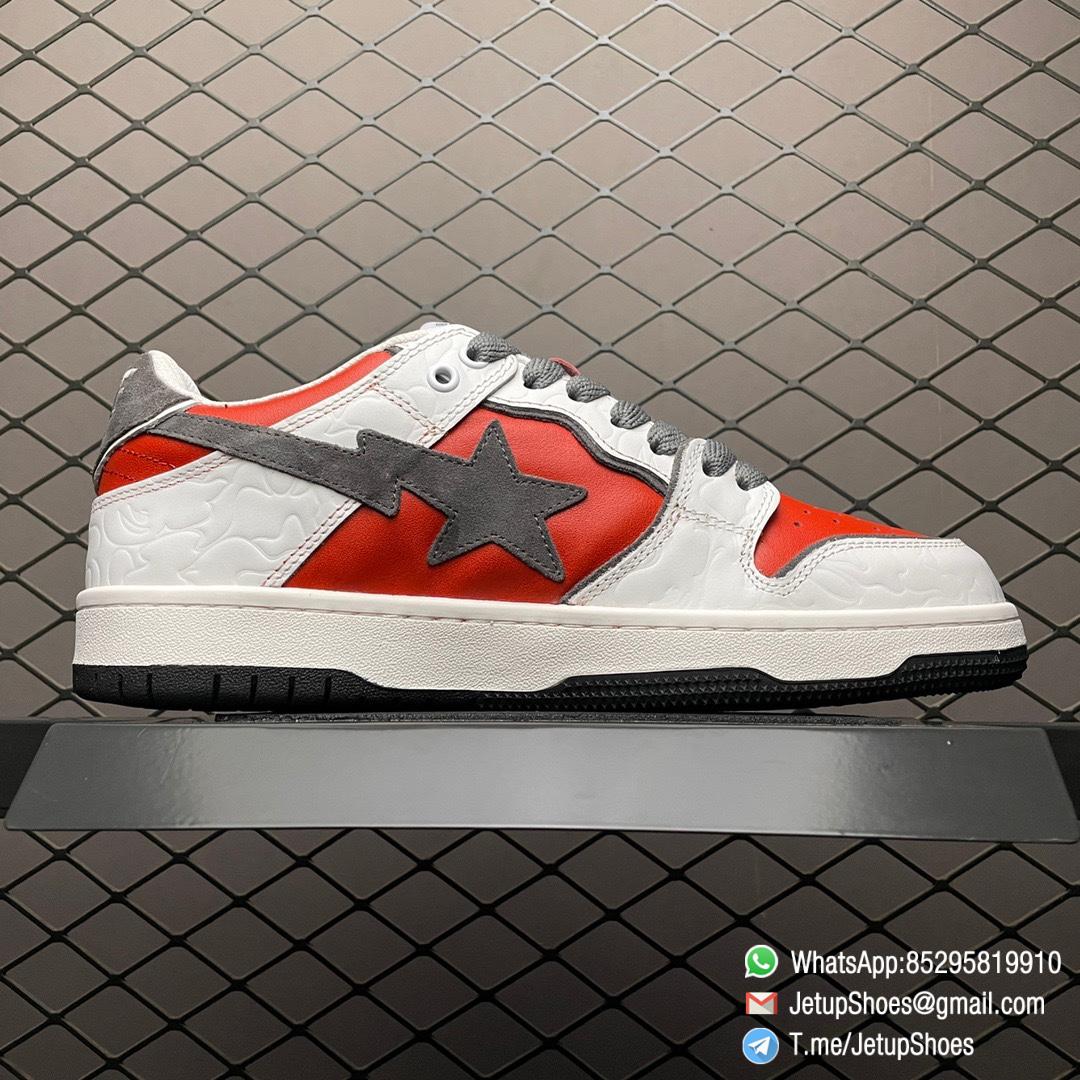 Top Replica Bape Sk8 Sta White Red Skateboarding Shoes SKU 1H80191017 RED 2 Top Replica Bape Sk8 Sta White Red Skateboarding Shoes SKU 1H80191017 RED 2