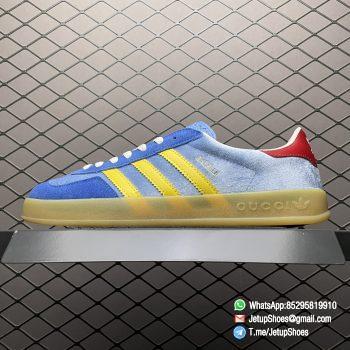 RepSneakers adidas x Gucci mens Gazelle Sneaker Light Blue Suede Trim Top RepSnkrs 01