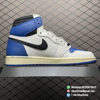 RepSneakers 2021 Fragment Design x Travis Scott x Air Jordan 1 Retro High Military Blue SNKRS 02
