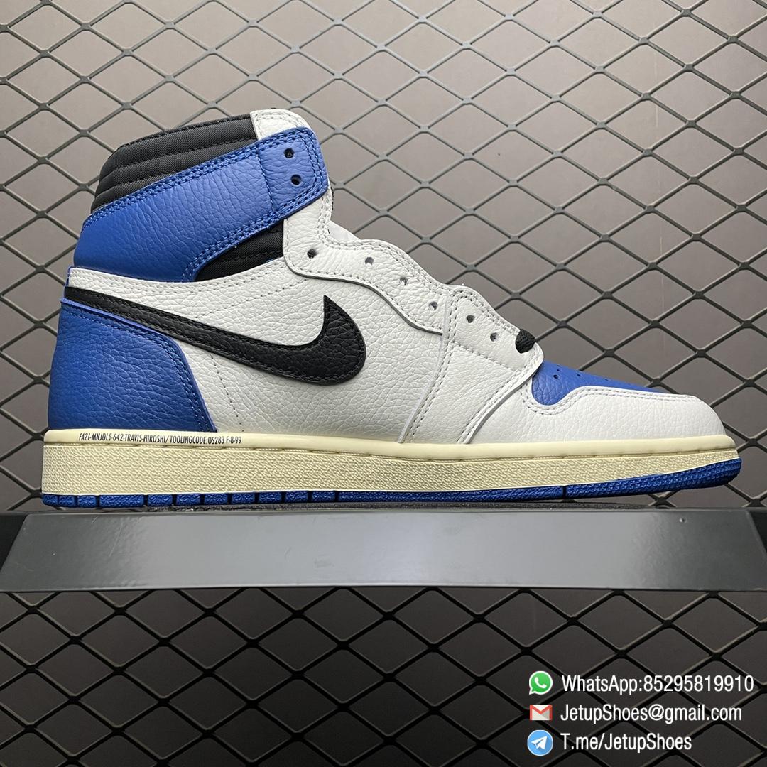 RepSneakers 2021 Fragment Design x Travis Scott x Air Jordan 1 Retro High Military Blue SNKRS 02